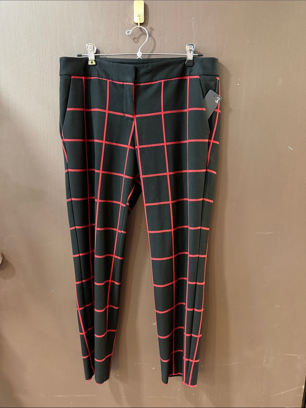 Express Black Pants with Subtle Red Accent